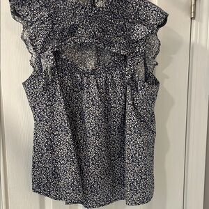 Old Navy Floral Ruffle Sleeveless Top - Blue